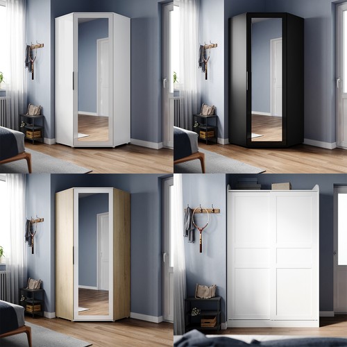 Door corner wardrobe high - wardrobe,