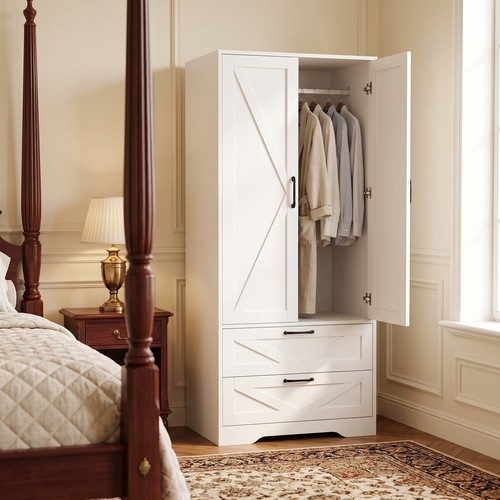 Door wooden wardrobe with 2 - 2,