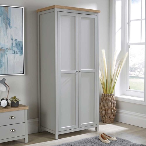 Wardrobe grey oak door - grey,
