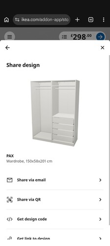 Freestanding white wardrobe