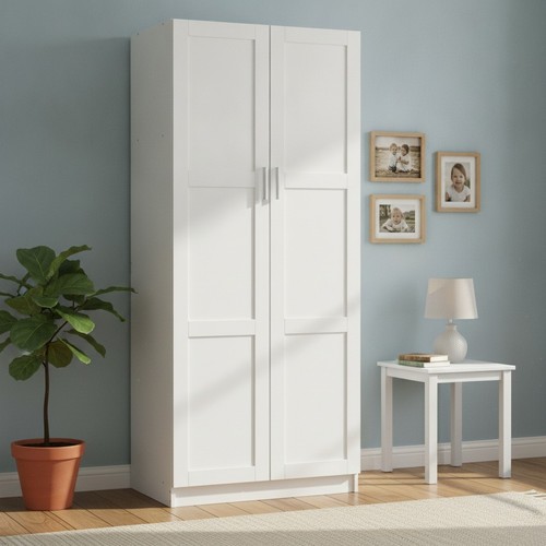 White door wardrobe - white,