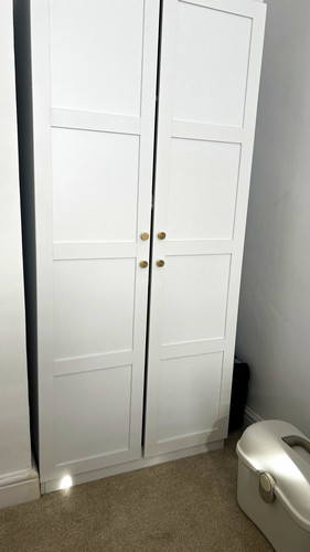 White freestanding wardrobe - white, 2