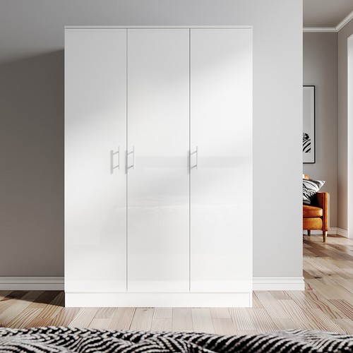 Door triple wardrobe white - 3,